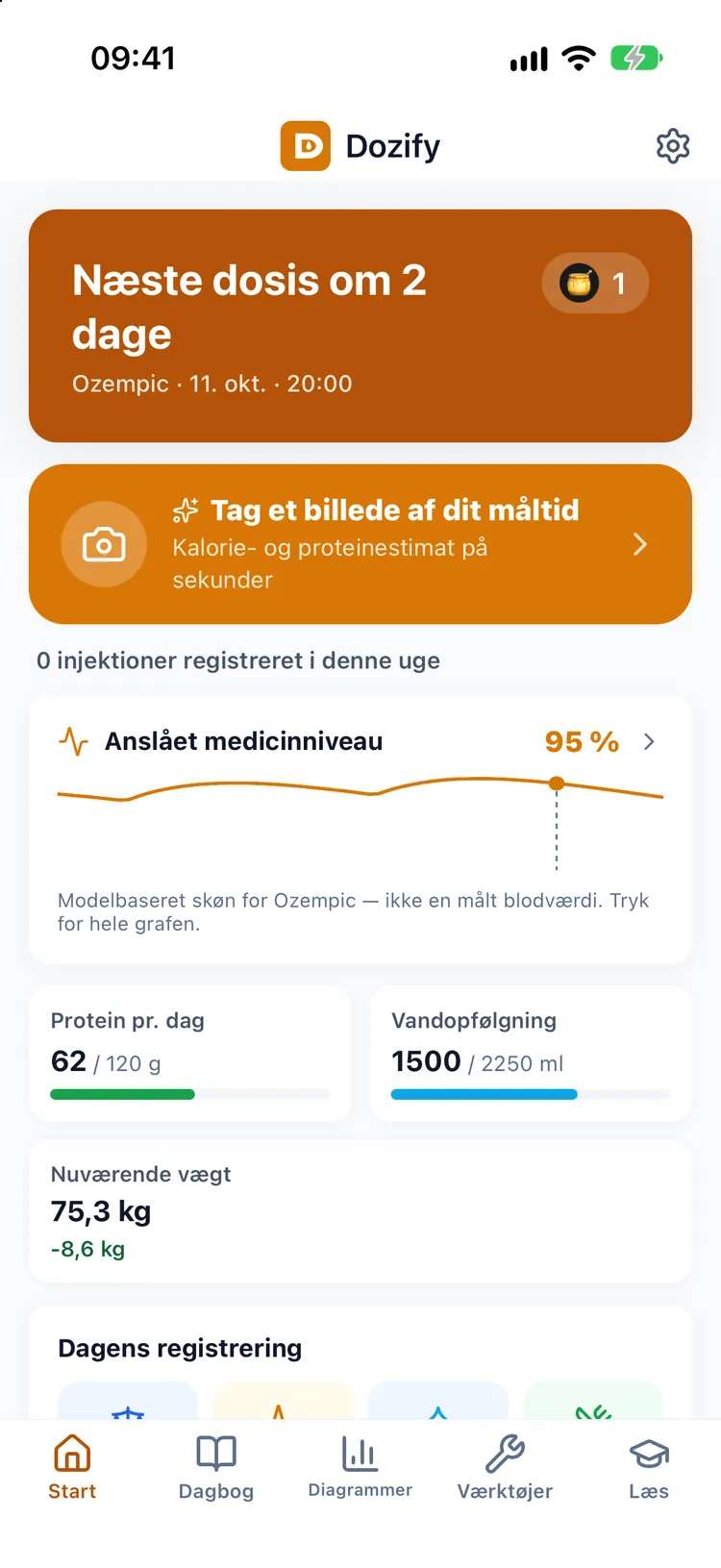 Indstillinger i det orange Honningbi-tema