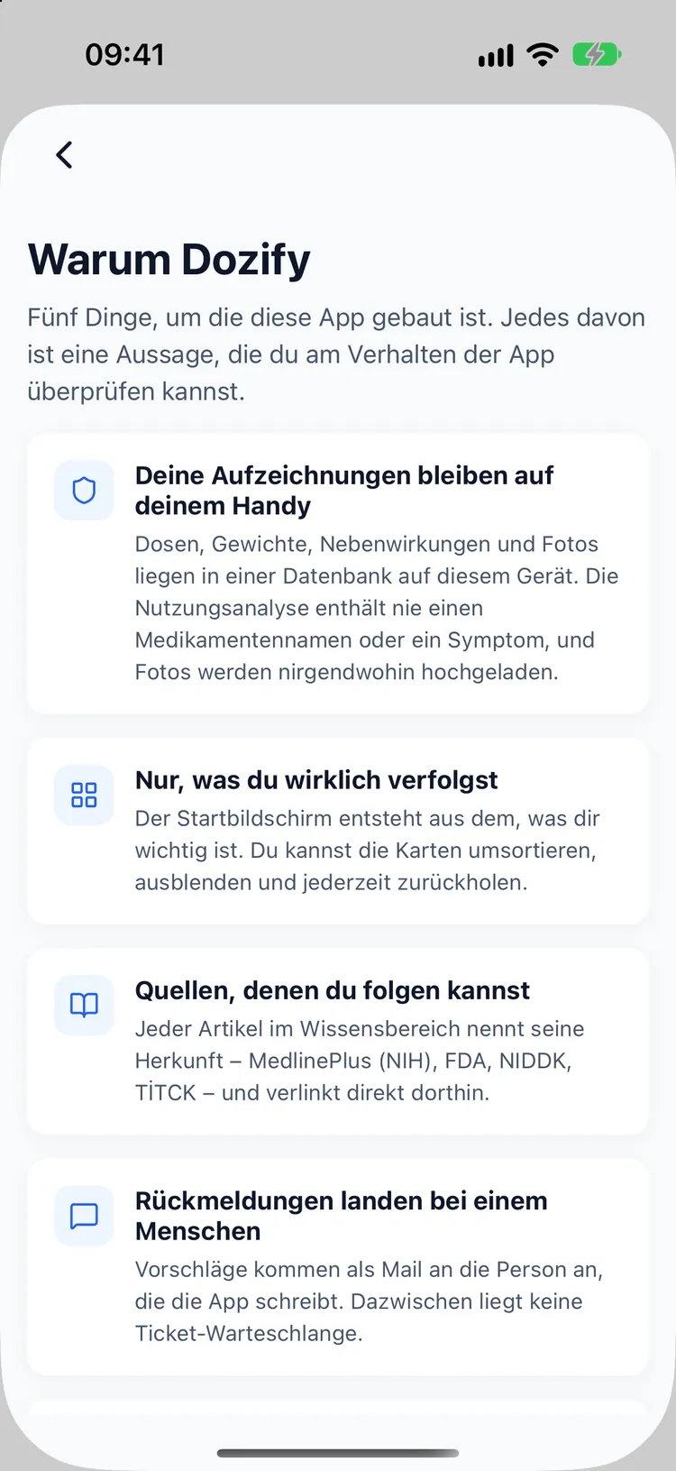 Kein Konto. Nichts verlässt dein Handy.