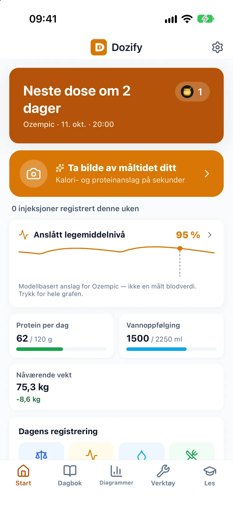 Innstillinger i det oransje Honningbie-temaet