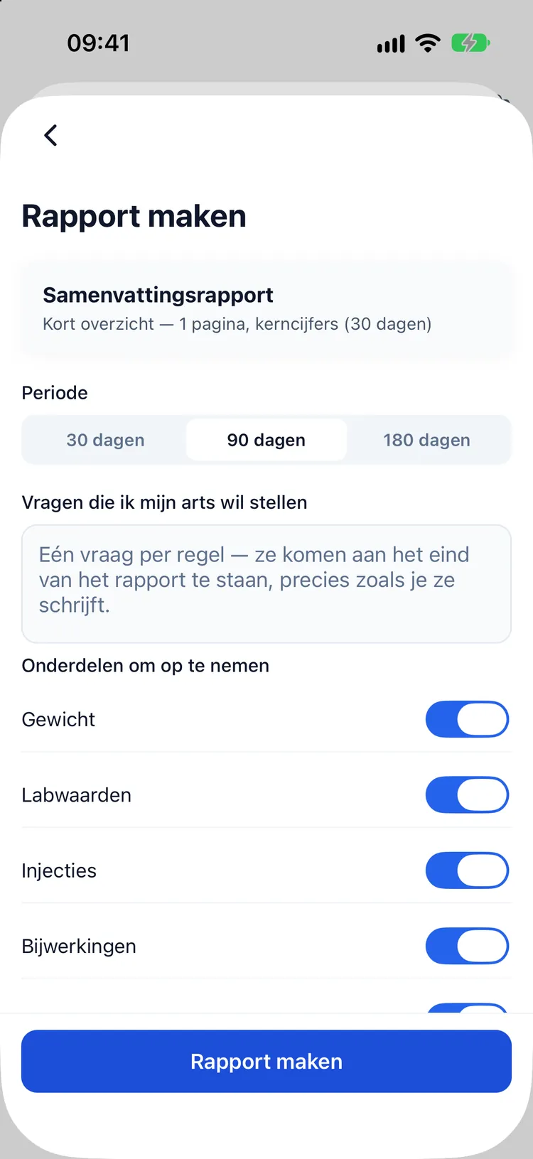 Een rapport voor het artsenbezoek samenstellen: periode, onderdelen om op te nemen en de vragen die je wilt stellen