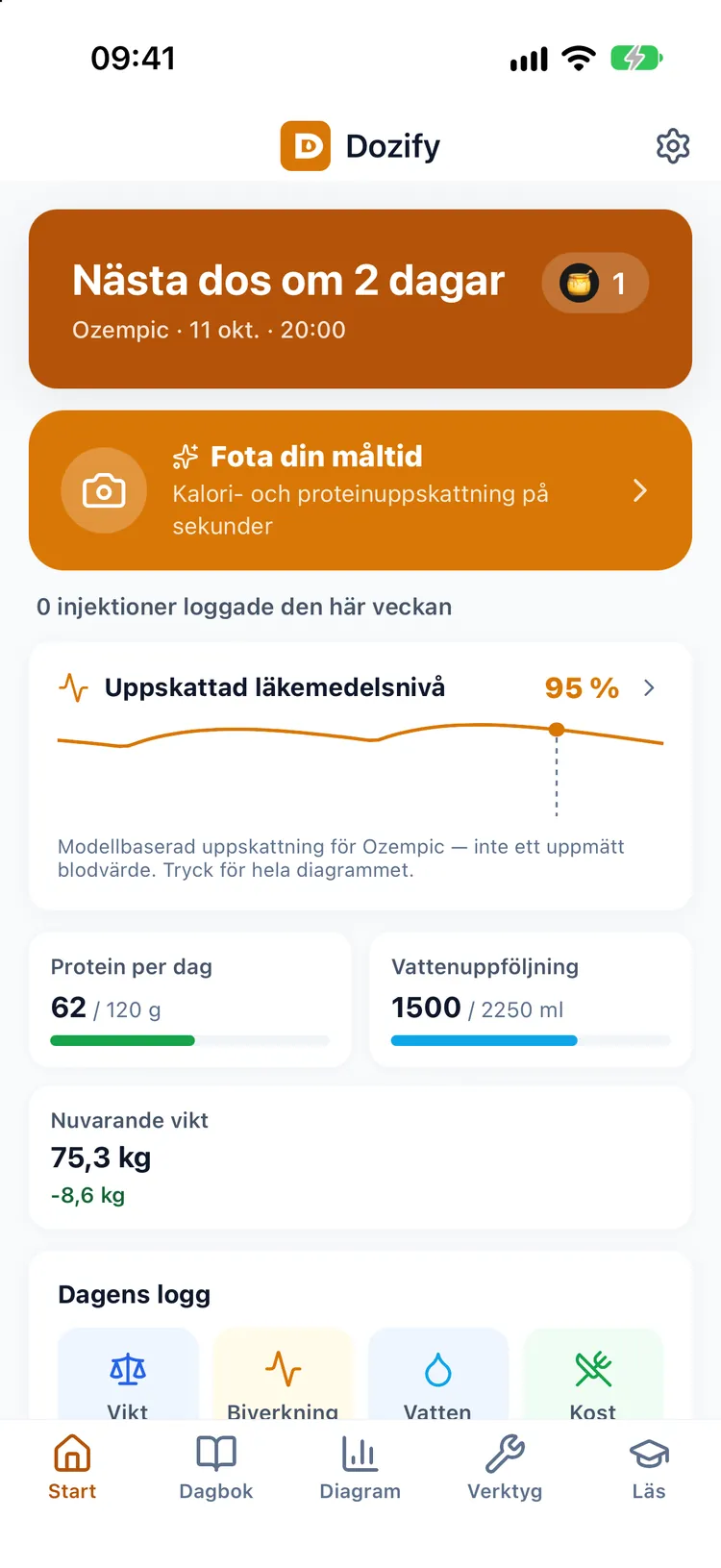 Inställningar i det orange temat Honungsbi
