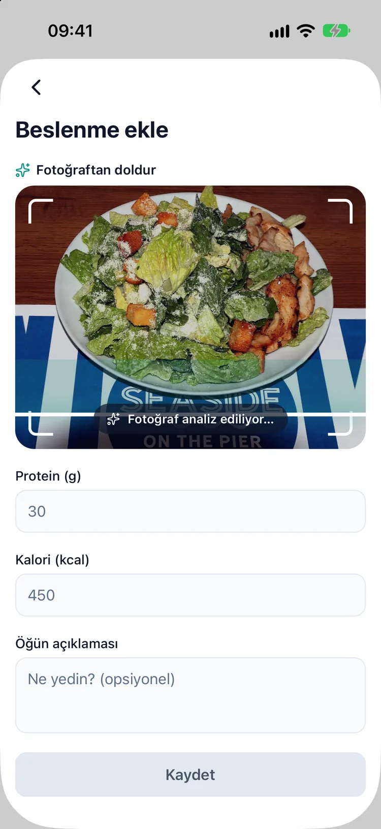 Dozify bir öğün fotoğrafını okuyor